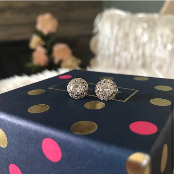 🪞deco interchangeable halo silver earrings - Picture 6 of 6